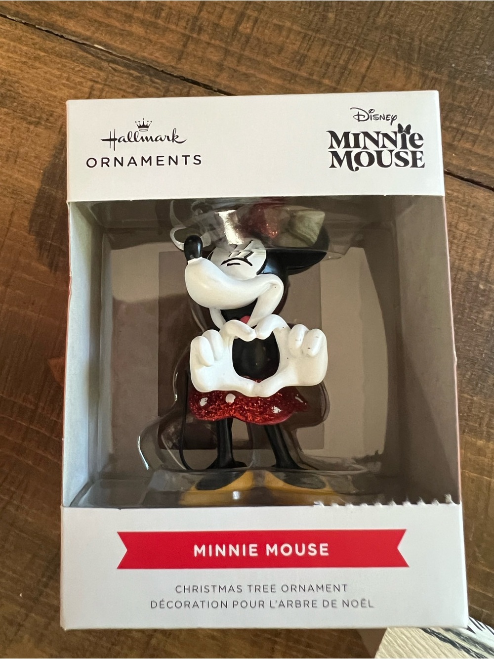 Disney Minnie Mouse Classic Hallmark Christmas Ornament Glitter Skirt Bow New
